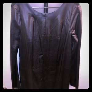 Faux Leather Dress with Sheer Back